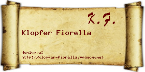 Klopfer Fiorella névjegykártya
